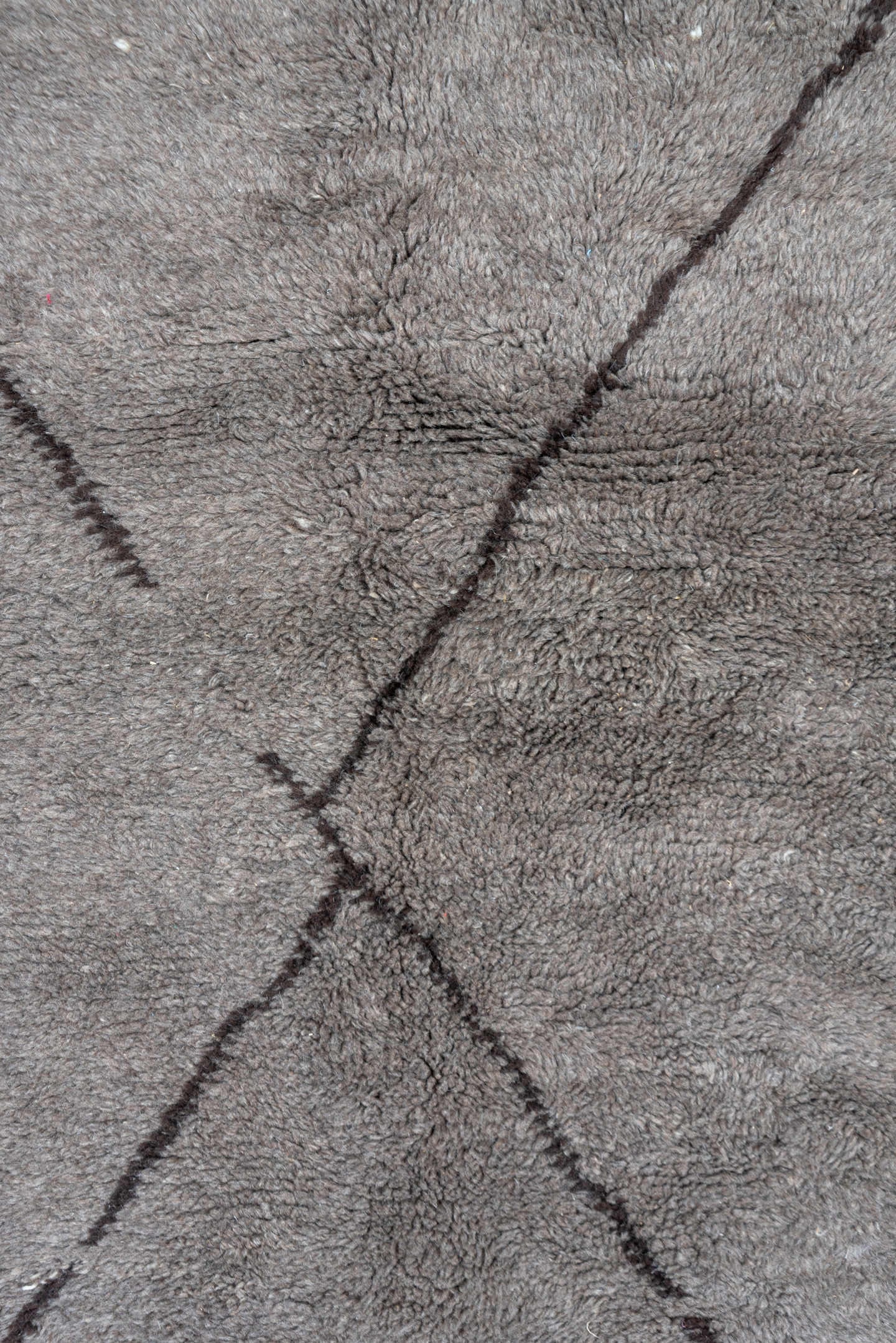 9' x 9' one-of-a-kind handmade vintage Moroccan rug. Color palette: taupe, charcoal, ivory, beige, gray, black