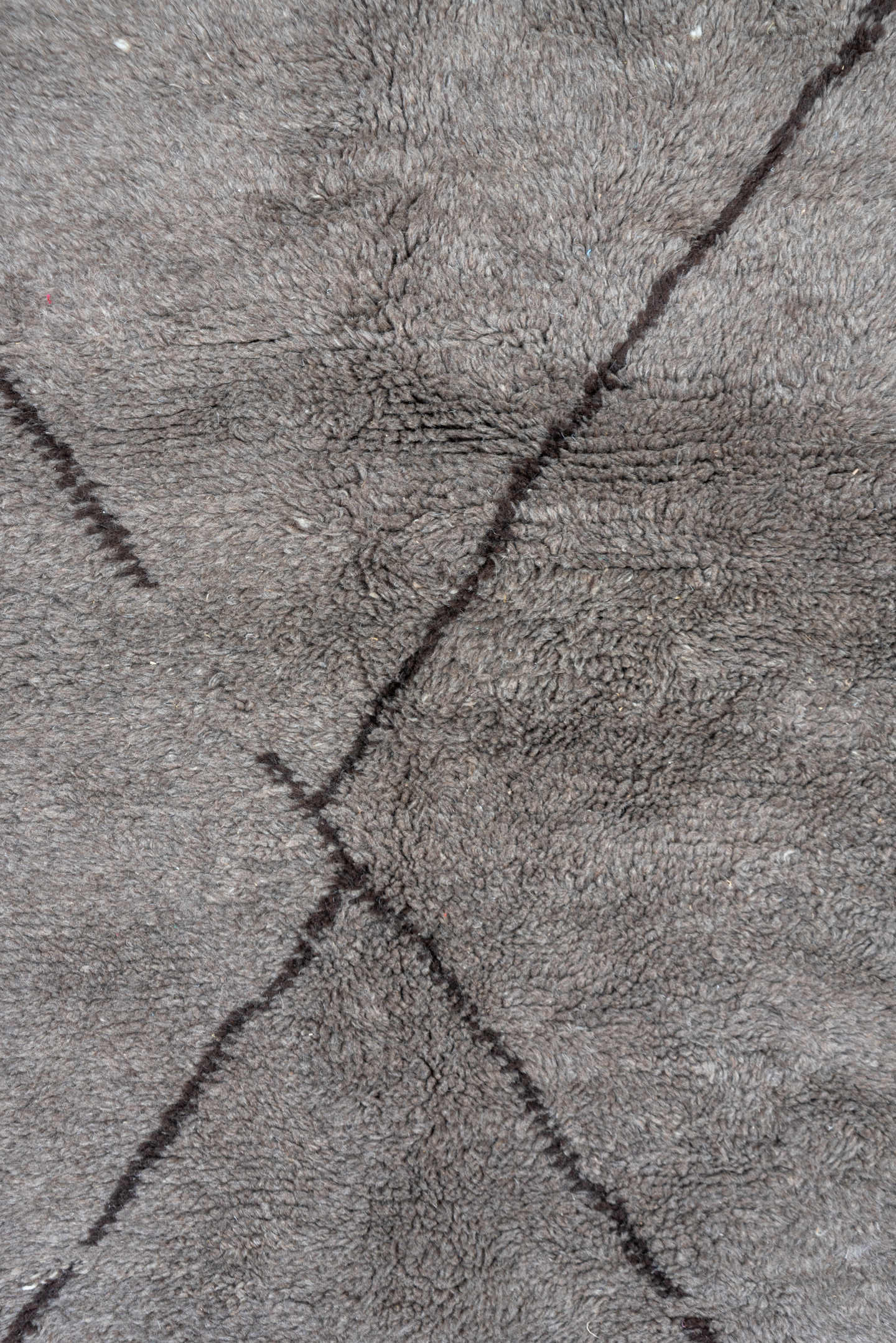 9' x 9' one-of-a-kind handmade vintage Moroccan rug. Color palette: taupe, charcoal, ivory, beige, gray, black