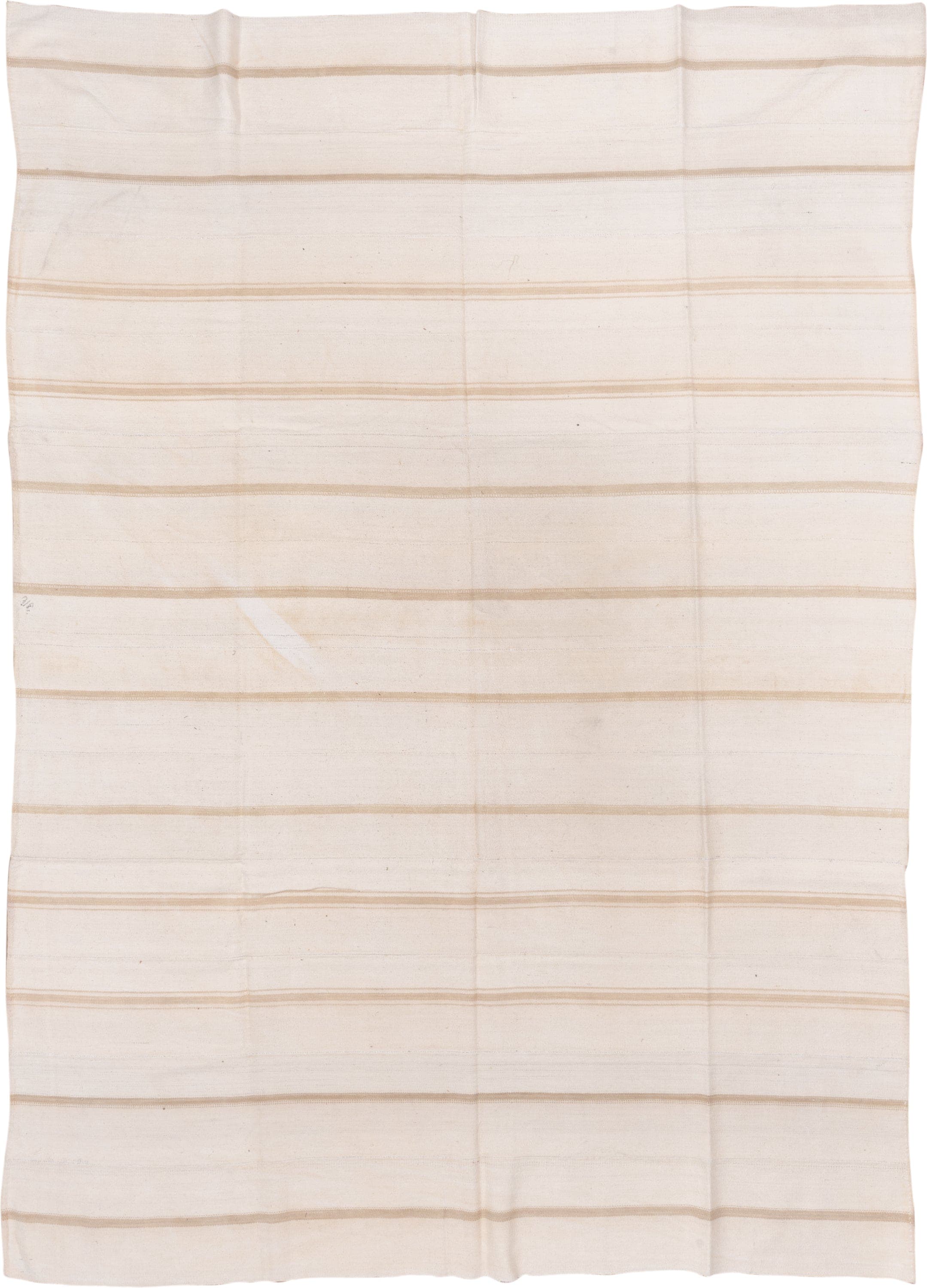 8' x 11' one-of-a-kind handmade vintage Flatweave large size rug. Color palette: ivory, cream, beige, taupe, gray
