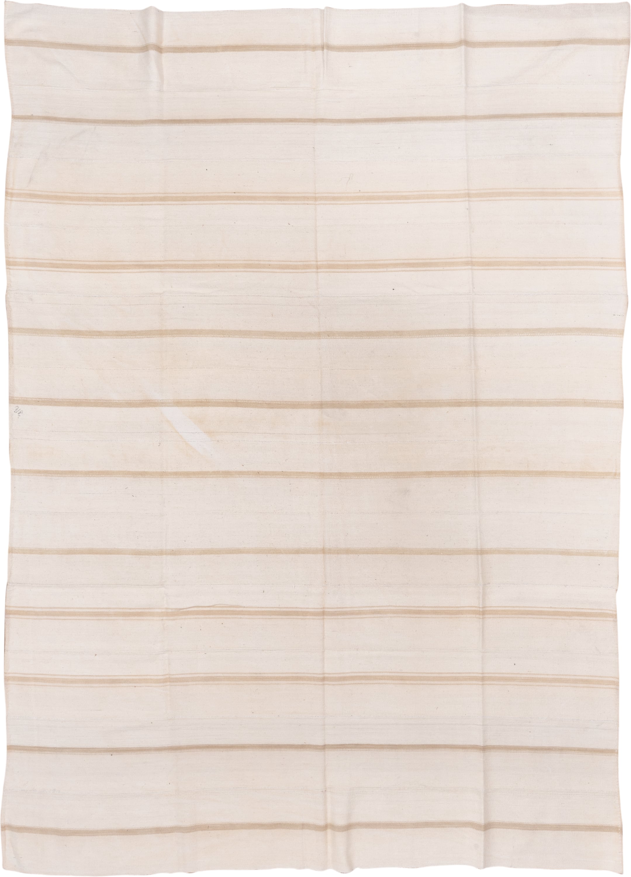 8' x 11' one-of-a-kind handmade vintage Flatweave large size rug. Color palette: ivory, cream, beige, taupe, gray