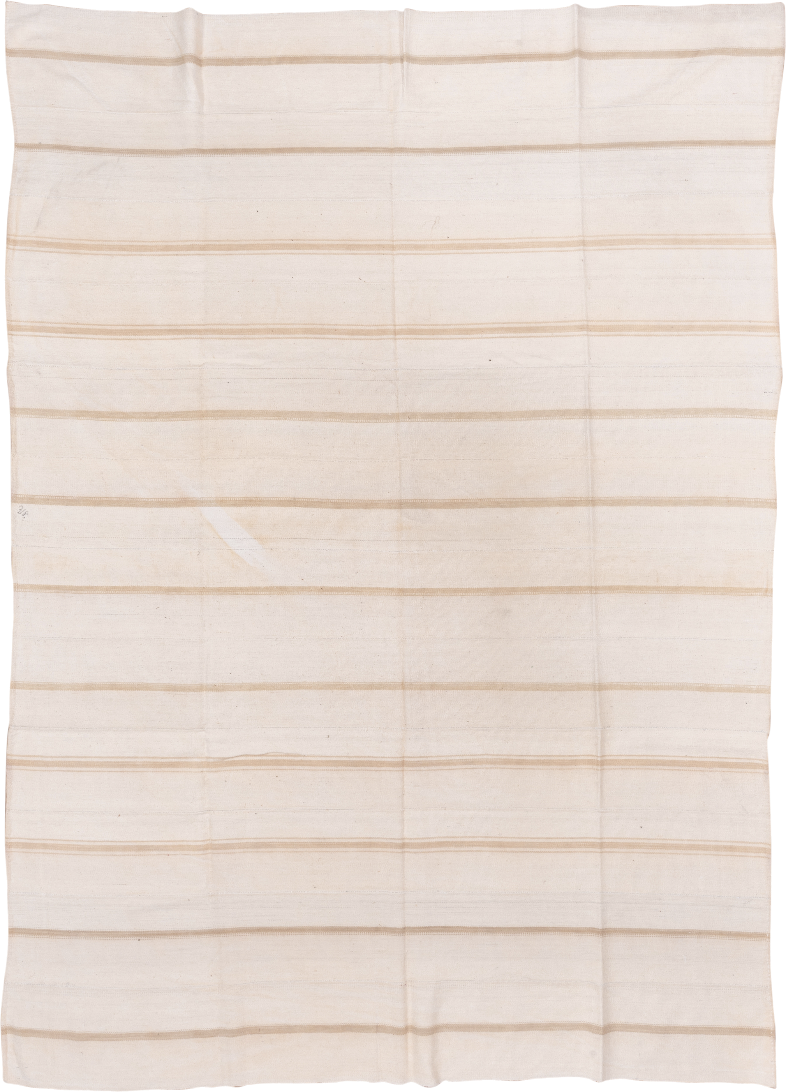 8' x 11' one-of-a-kind handmade vintage Flatweave large size rug. Color palette: ivory, cream, beige, taupe, gray