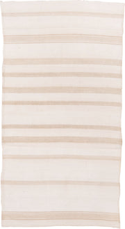 3' x 7' one-of-a-kind handmade vintage Flatweave rug. Color palette: ivory, cream, beige