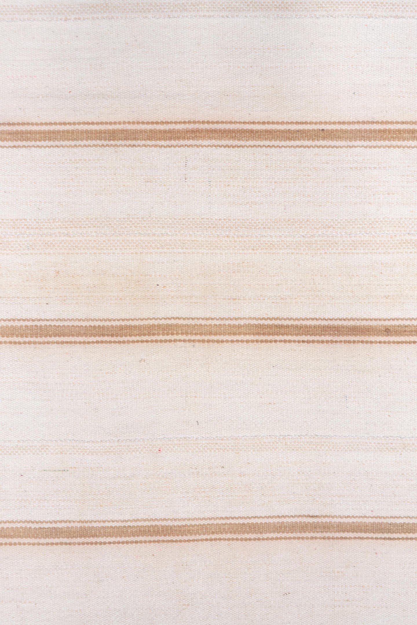 3' x 7' one-of-a-kind handmade vintage Flatweave rug. Color palette: ivory, cream, tan, taupe, beige, gray