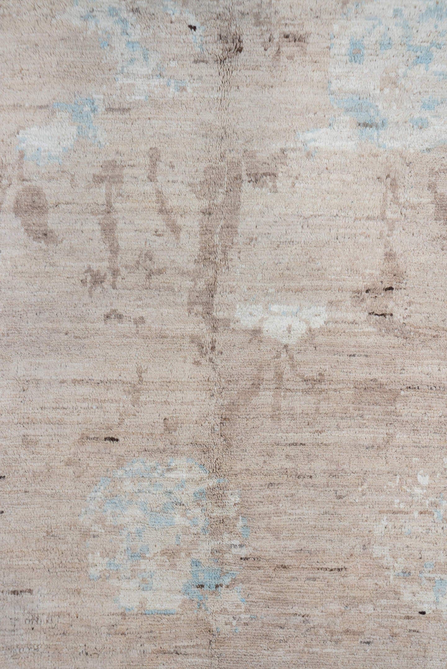 8' x 12' one-of-a-kind handmade handmade Modern large size rug. Color palette: beige, ivory, taupe, pale_blue, cream, gray