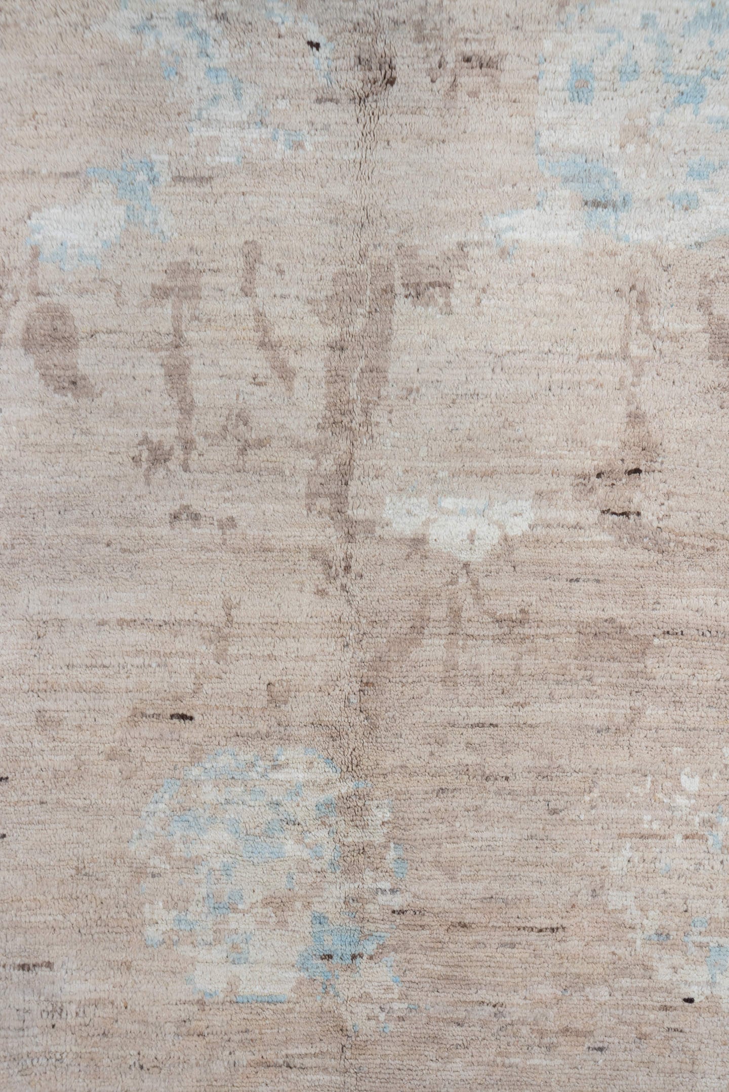 8' x 12' one-of-a-kind handmade handmade Modern large size rug. Color palette: beige, ivory, taupe, pale_blue, cream, gray