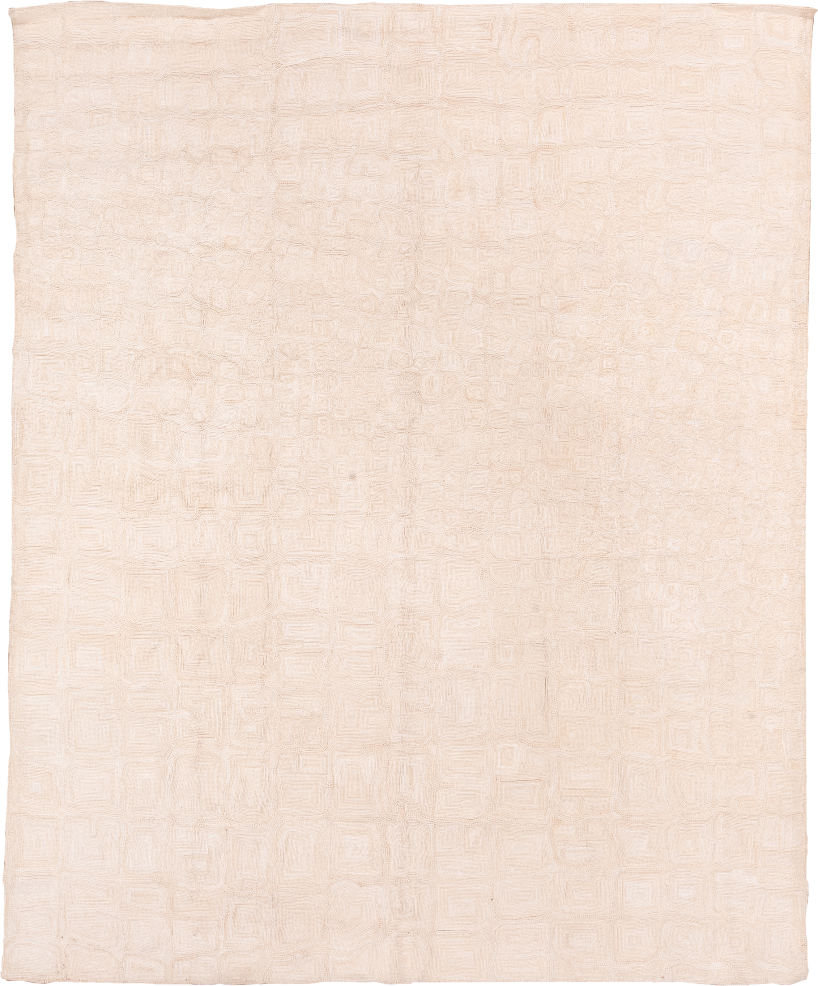 8' x 10' one-of-a-kind handmade vintage Flatweave large size rug. Color palette: ivory, blush, cream, beige, taupe, pink