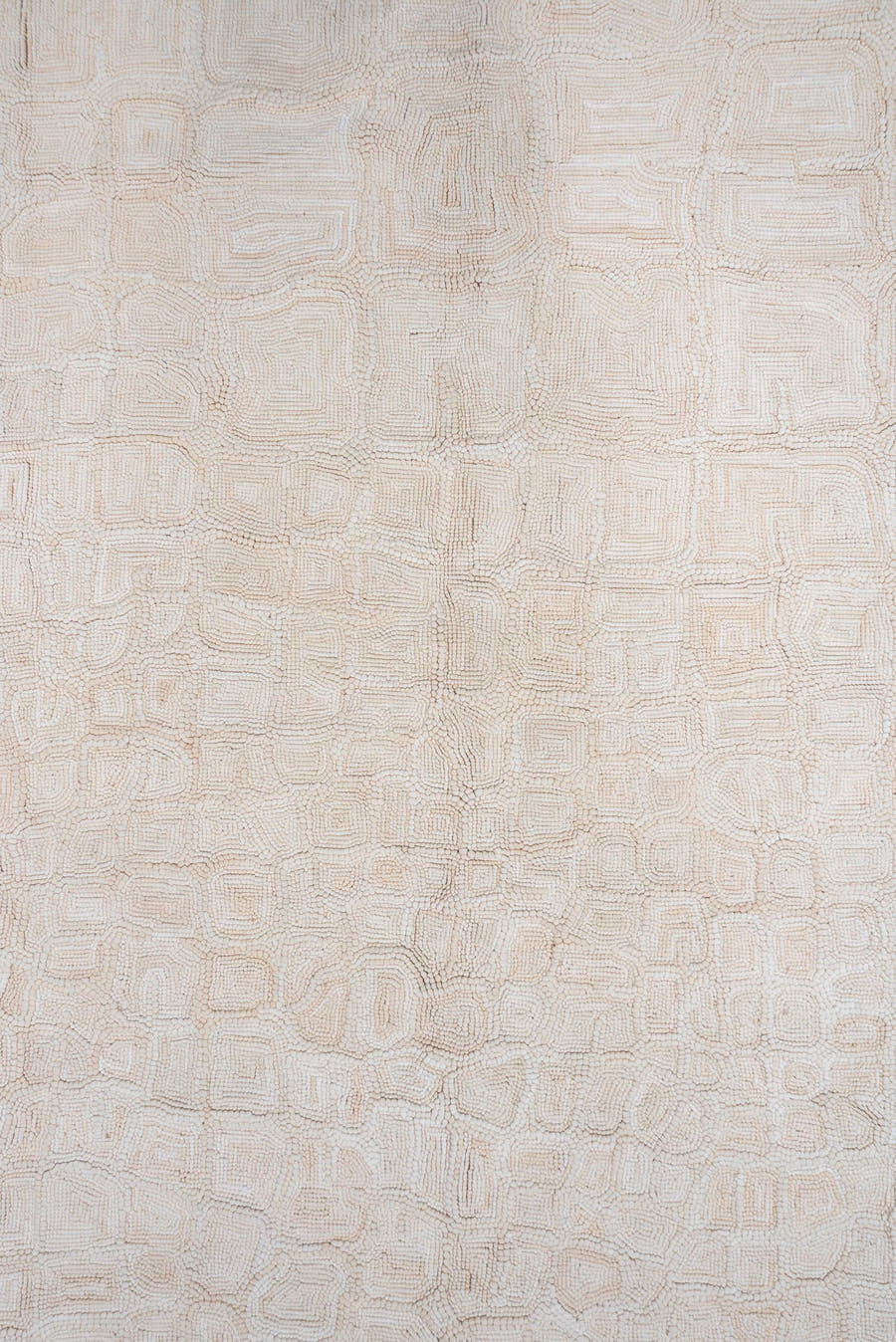 8' x 10' one-of-a-kind handmade vintage Flatweave large size rug. Color palette: ivory, blush, cream, beige, taupe, pink