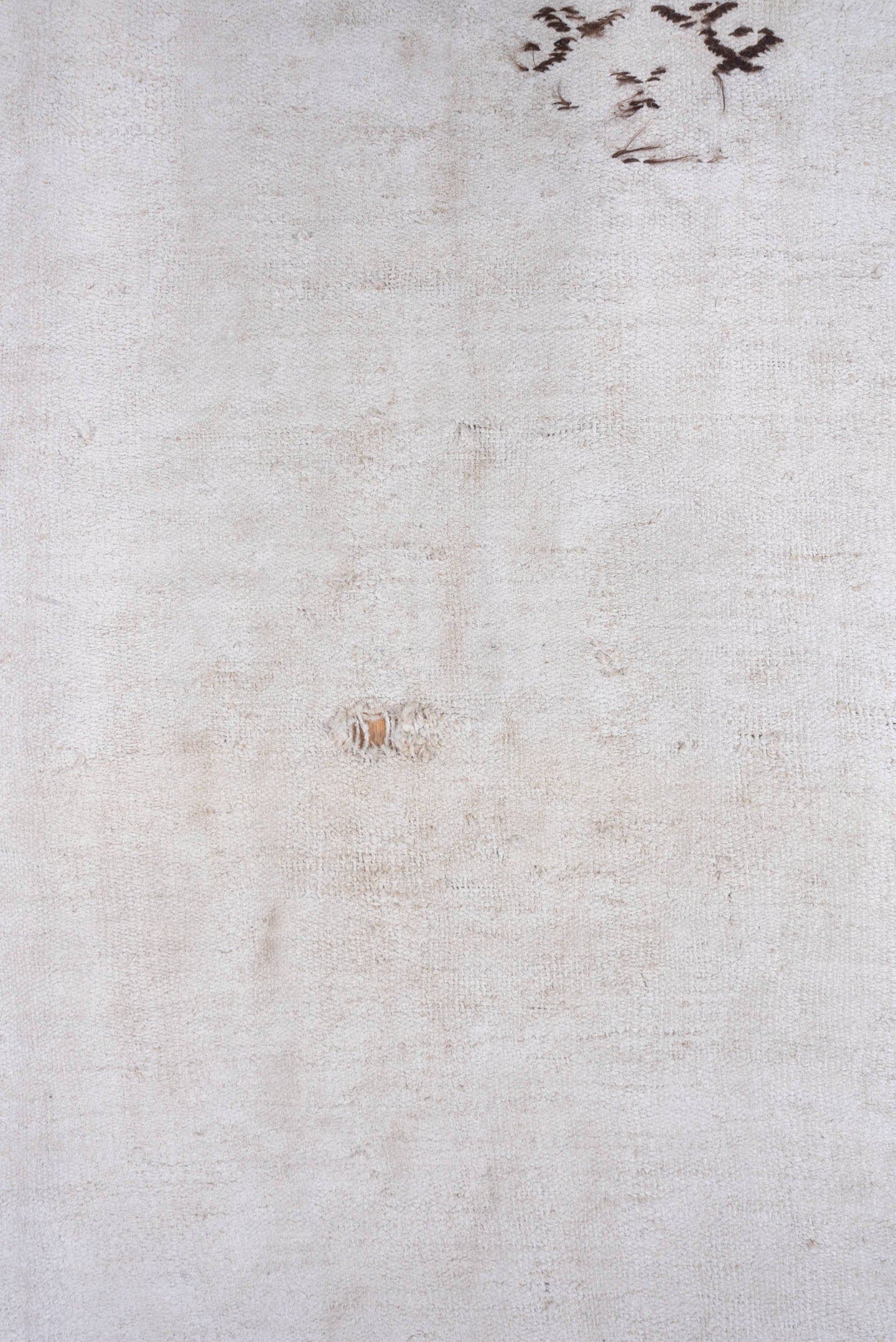 7' x 12' one-of-a-kind handmade vintage Hemp Kilim large size rug. Color palette: ivory, cream, taupe, brown, beige, gray