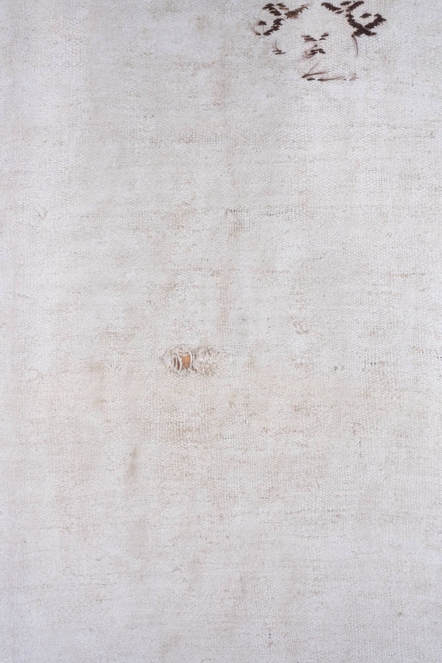7' x 12' one-of-a-kind handmade vintage Hemp Kilim large size rug. Color palette: ivory, cream, taupe, brown, beige, gray