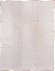 9' x 12' one-of-a-kind handmade vintage Hemp Kilim large size rug. Color palette: ivory, beige, cream, taupe, gray