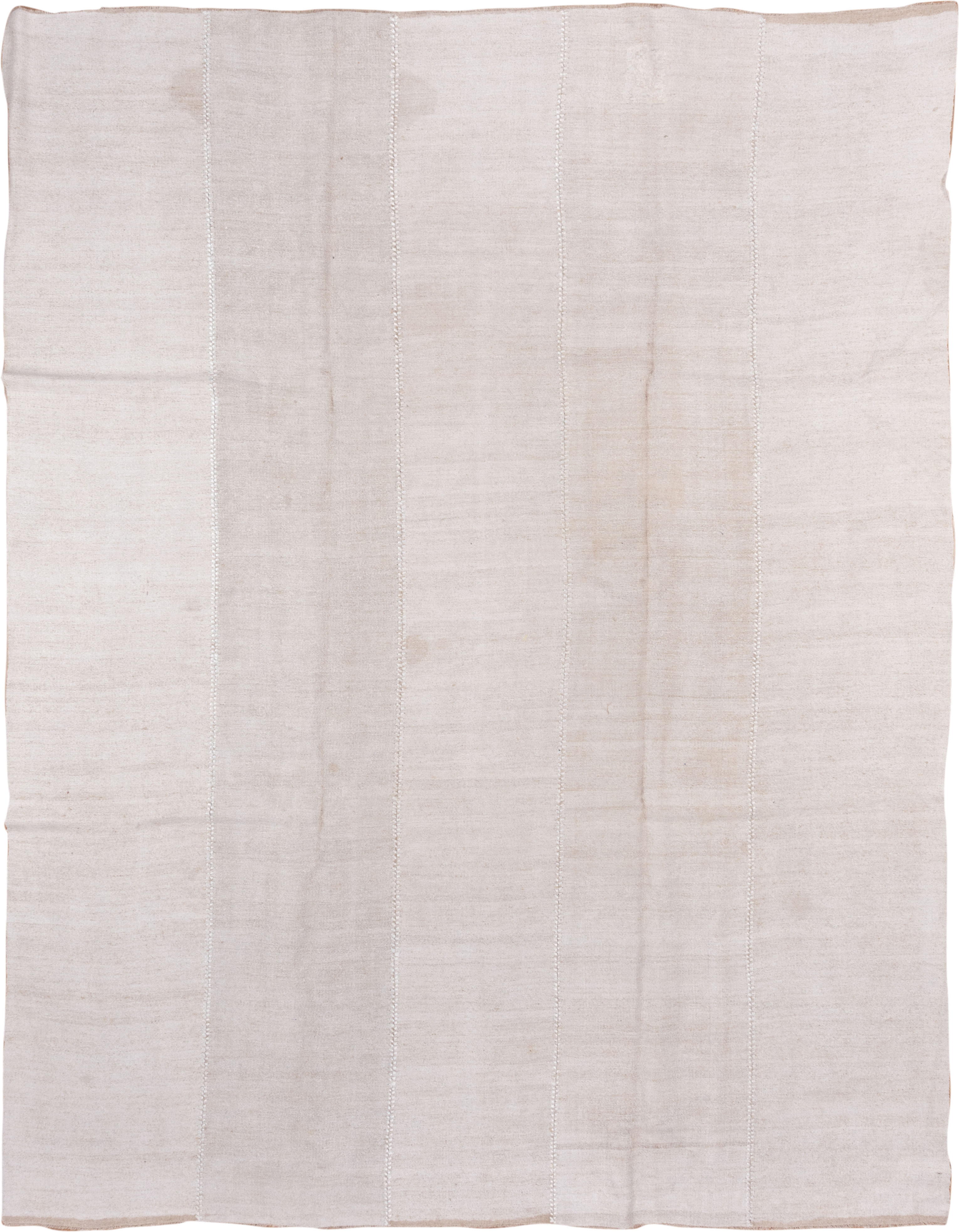 9' x 12' one-of-a-kind handmade vintage Hemp Kilim large size rug. Color palette: ivory, beige, cream, taupe, gray