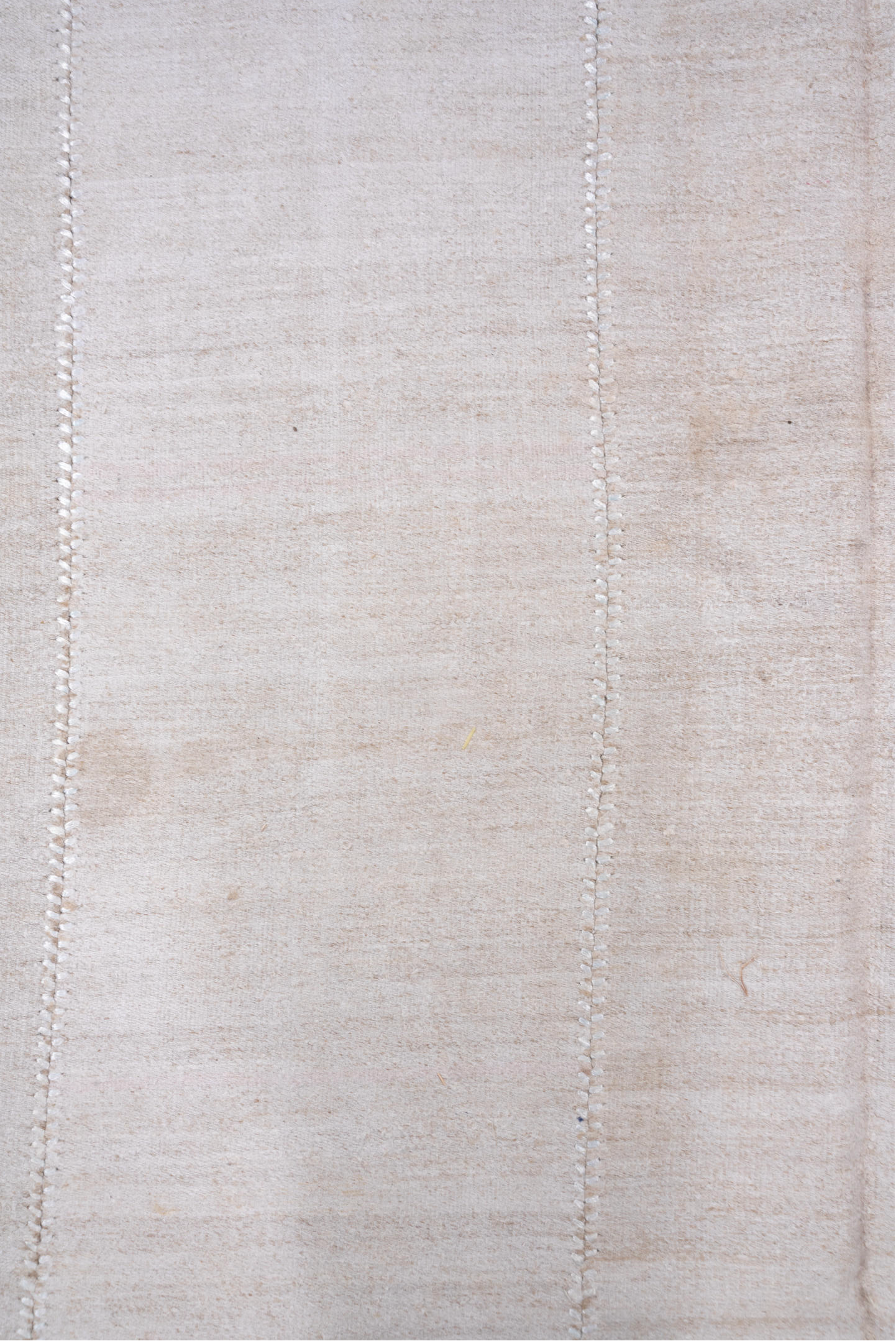 9' x 12' one-of-a-kind handmade vintage Hemp Kilim large size rug. Color palette: ivory, beige, cream, taupe, gray