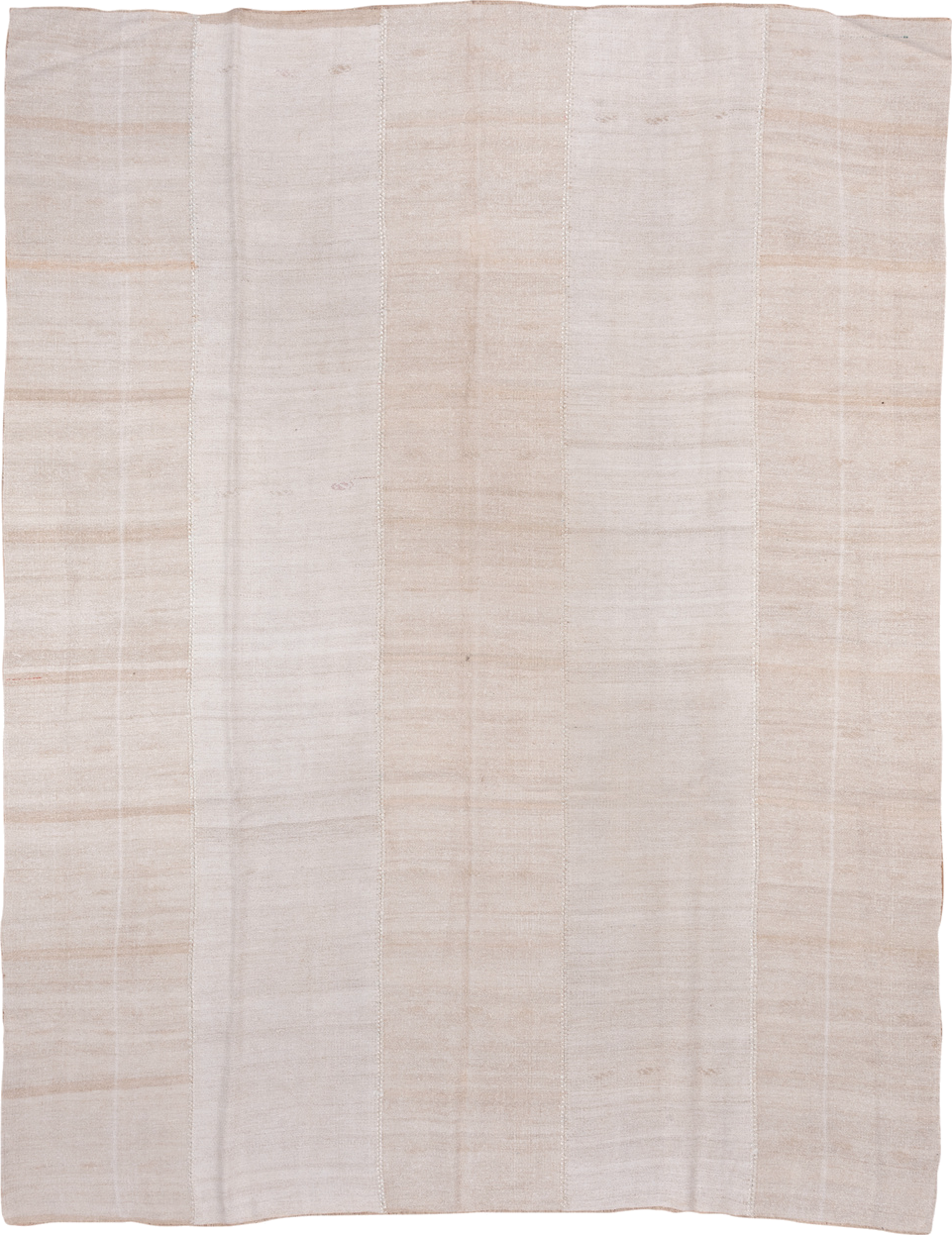 6' x 12' one-of-a-kind handmade vintage Hemp Kilim large size rug. Color palette: ivory, beige, cream, taupe, gray