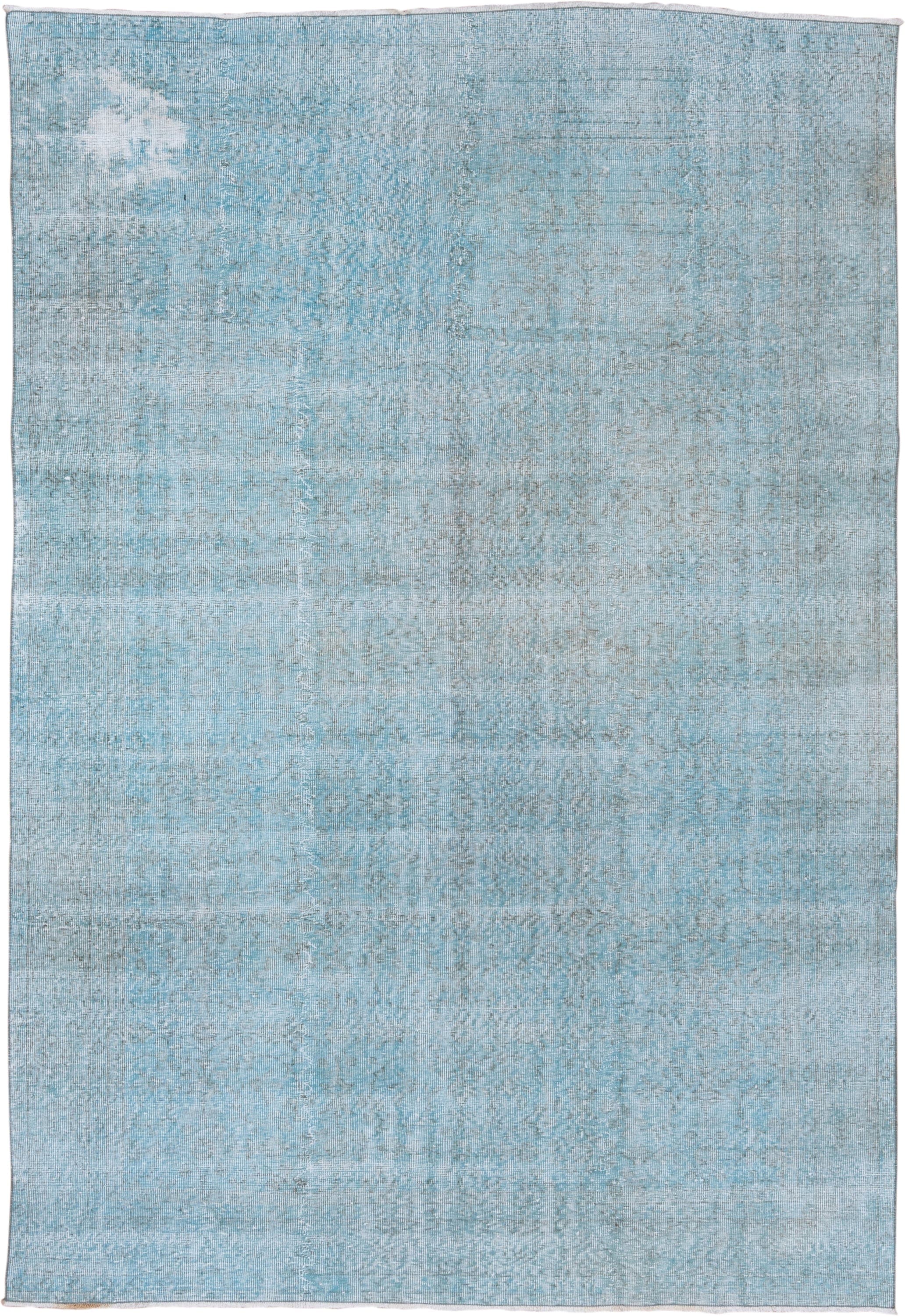 6' x 10' one-of-a-kind handmade vintage Sparta large size rug. Color palette: pale blue, ice blue, silver, ivory, light blue