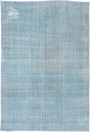 6' x 10' one-of-a-kind handmade vintage Sparta large size rug. Color palette: pale blue, ice blue, silver, ivory, light blue