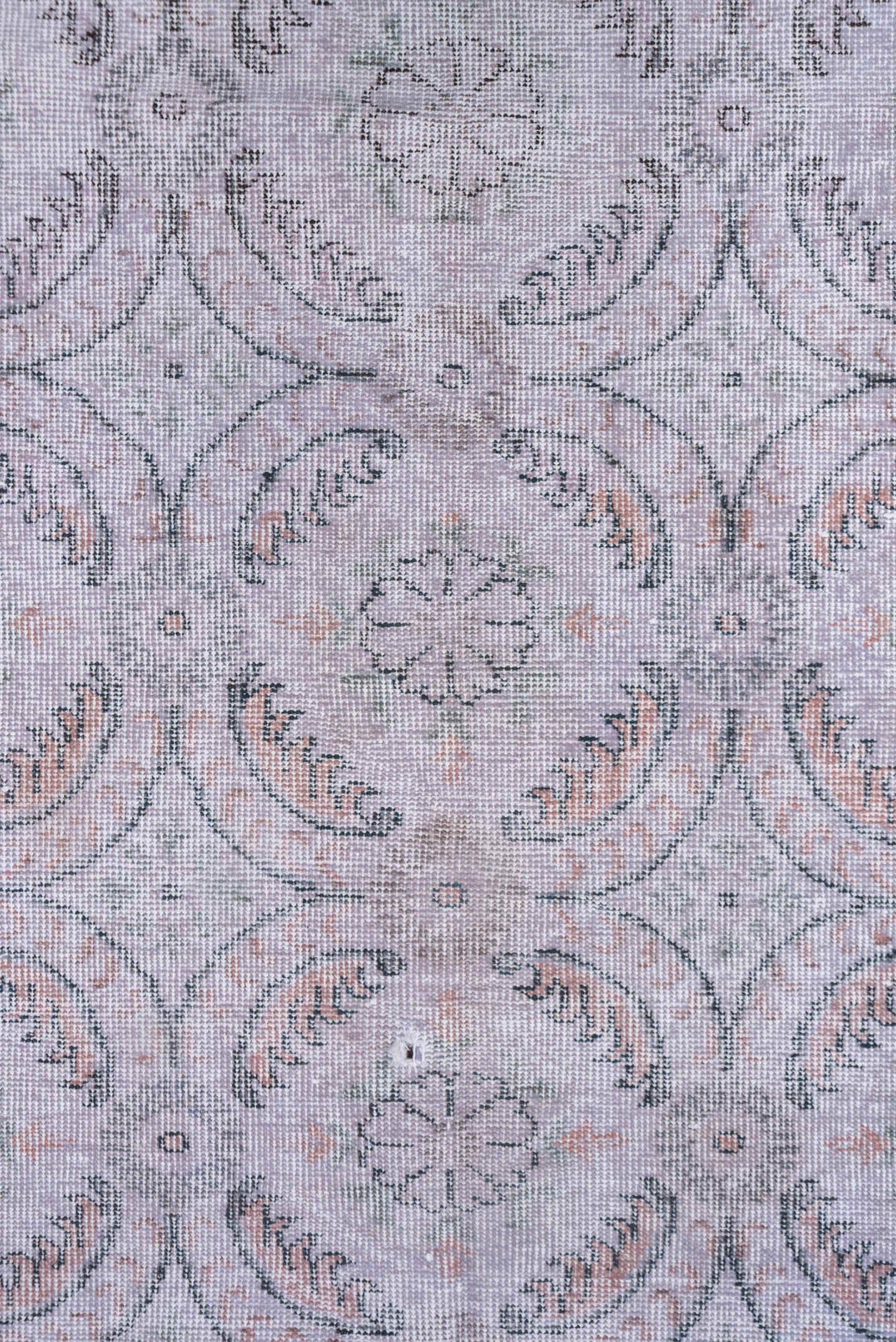 6' x 10' one-of-a-kind handmade vintage Sparta large size rug. Color palette: blush, ivory, taupe, dusty rose, gray, pink