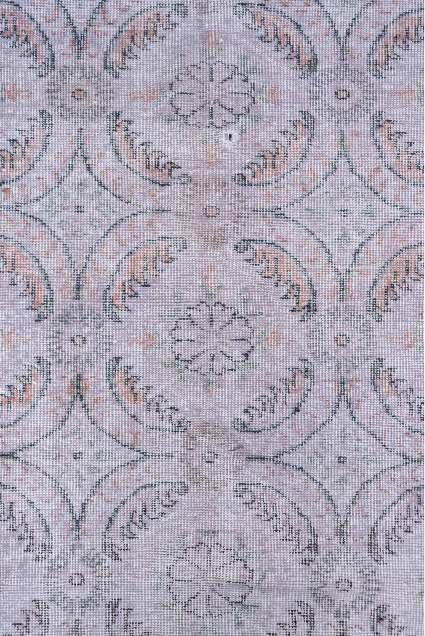 6' x 10' one-of-a-kind handmade vintage Sparta large size rug. Color palette: blush, ivory, taupe, dusty rose, gray, pink