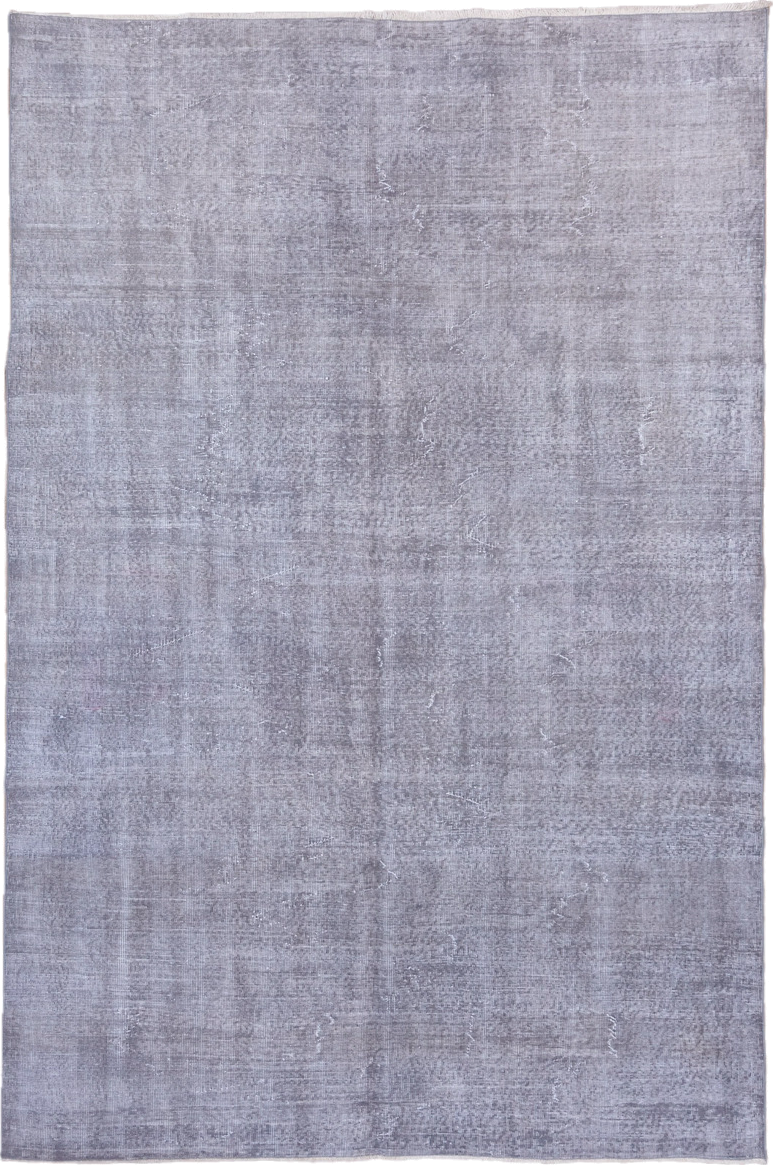 6' x 9' one-of-a-kind handmade vintage Sparta medium size rug. Color palette: lavender, silver, gray, taupe, ivory