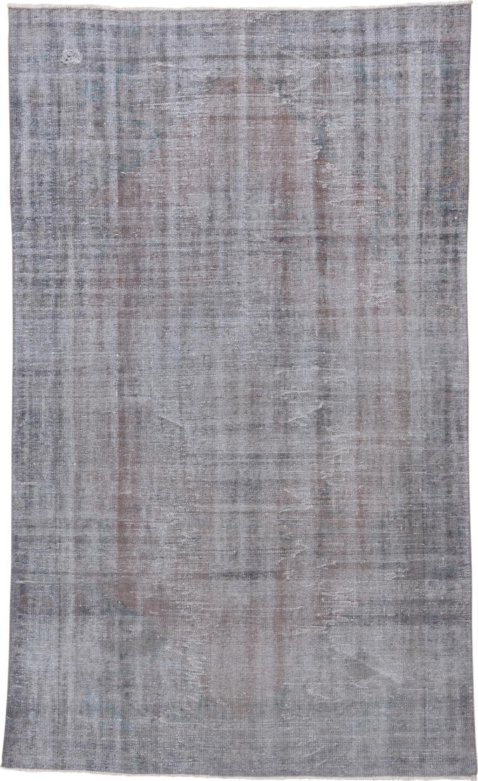 6' x 9' one-of-a-kind handmade vintage Sparta medium size rug. Color palette: gray, taupe, slate, ivory, pale_blue, beige