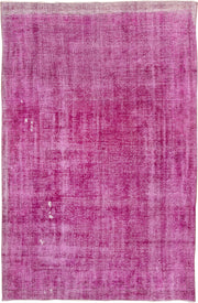 7' x 10' one-of-a-kind handmade vintage Sparta large size rug. Color palette: fuchsia, rose, magenta, blush, ivory, pink