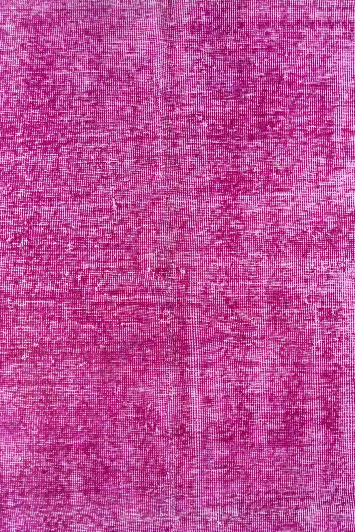 7' x 10' one-of-a-kind handmade vintage Sparta large size rug. Color palette: fuchsia, rose, magenta, blush, ivory, pink