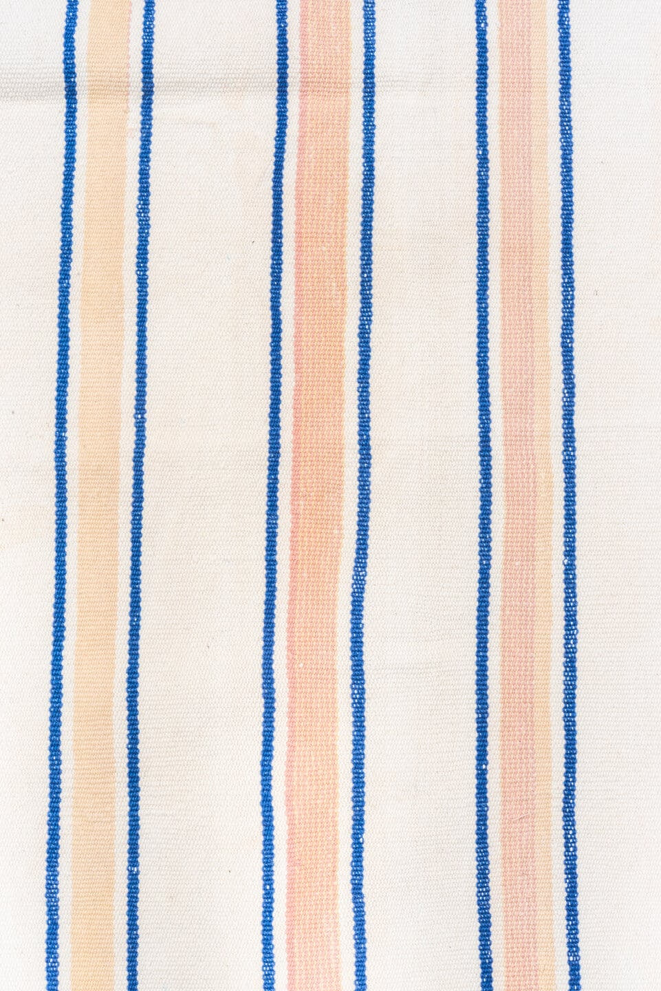 2' x 11' one-of-a-kind handmade antique Flatweave runner rug. Color palette: ivory, blue, rose, pink, red