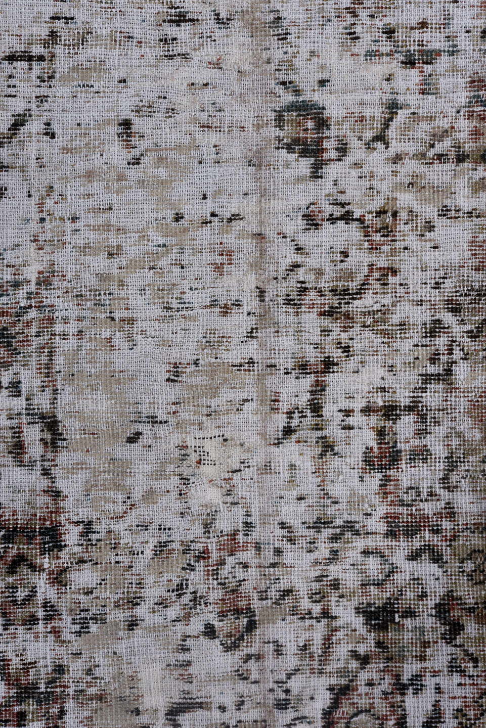 6' x 16' one-of-a-kind handmade antique Mahal rug. Color palette: ivory, taupe, brown, rust, faded blue, beige, gray