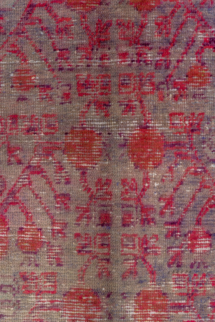 5' x 9' one-of-a-kind handmade antique Khotan medium size rug. Color palette: pink, rose, crimson, ivory, lavender, burgundy