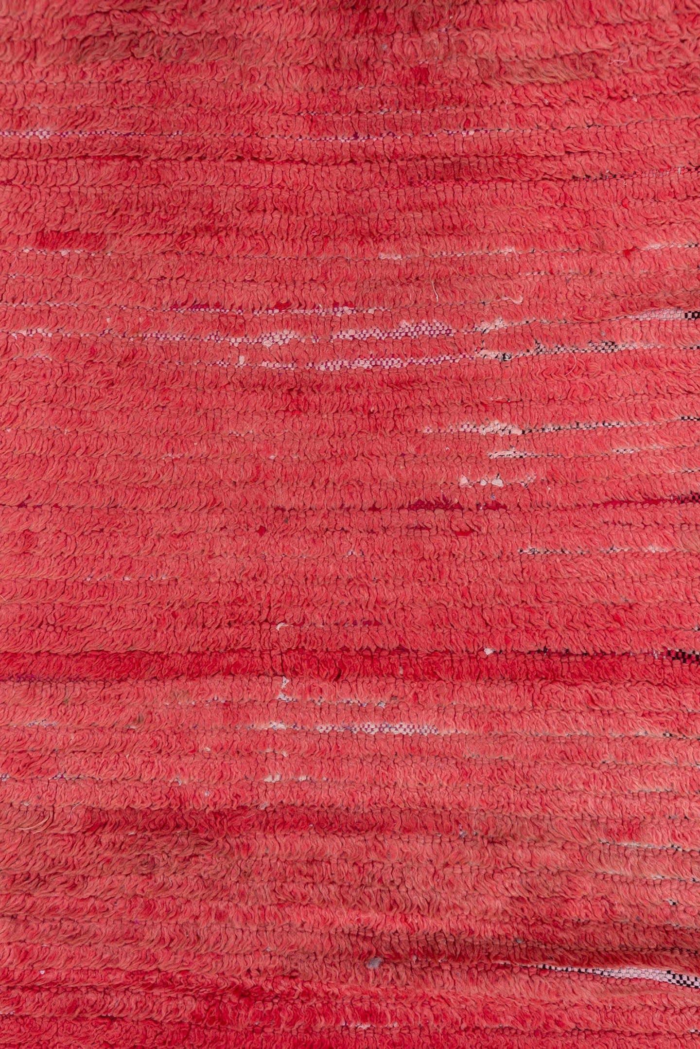 2' x 9' one-of-a-kind handmade vintage Moroccan runner rug. Color palette: rose, crimson, coral, terra cotta, mauve, ivory