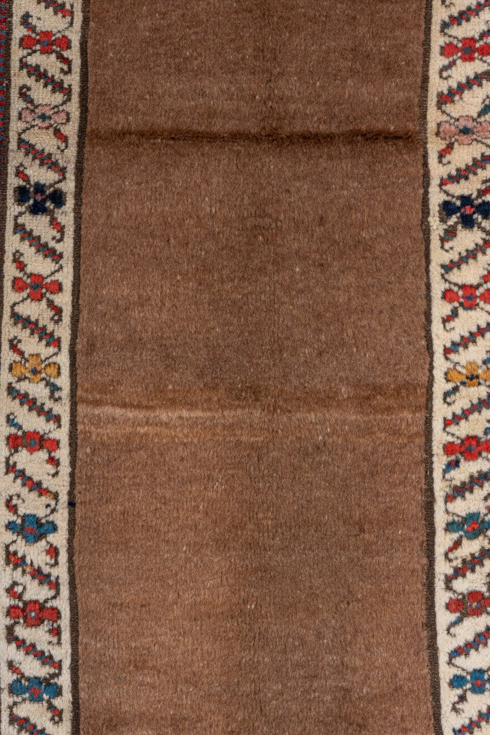 3' x 6' one-of-a-kind handmade antique NW Persian small size rug. Color palette: red, camel, ivory, teal, navy, brown, gold