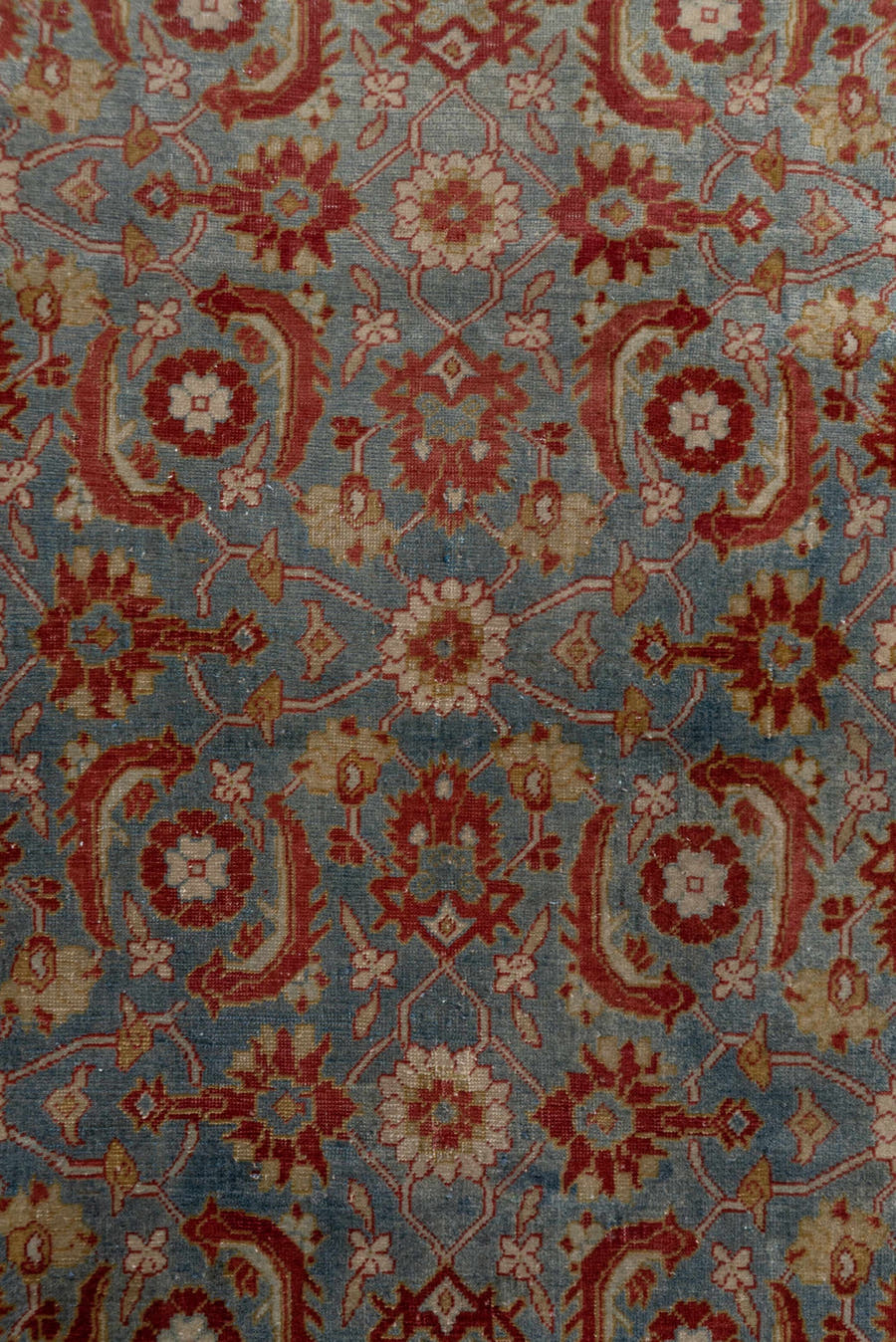3' x 5' one-of-a-kind handmade antique Sivas small size rug. Color palette: rust, blue, ivory, gold, camel, rose, terracotta