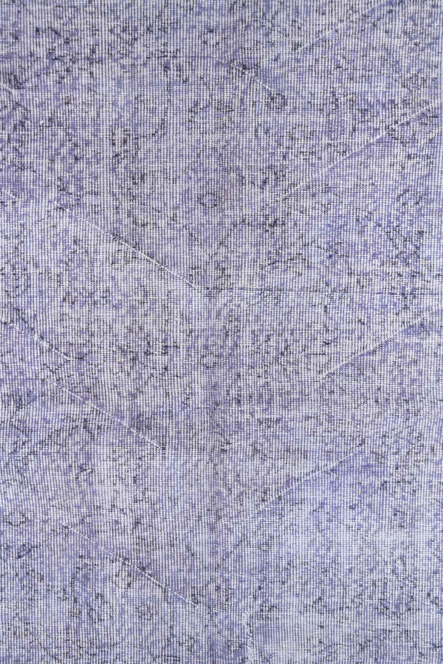 5' x 8' one-of-a-kind handmade vintage Overdyed medium size rug. Color palette: lavender, lilac, ivory, pale gray