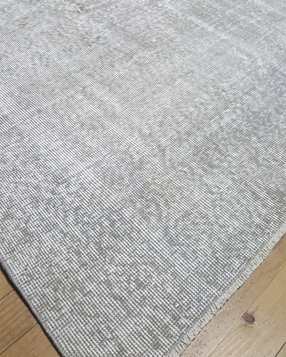 6' x 9' one-of-a-kind handmade vintage Overdyed medium size rug. Color palette: brown, dark gray, dim gray, gainsboro, gray