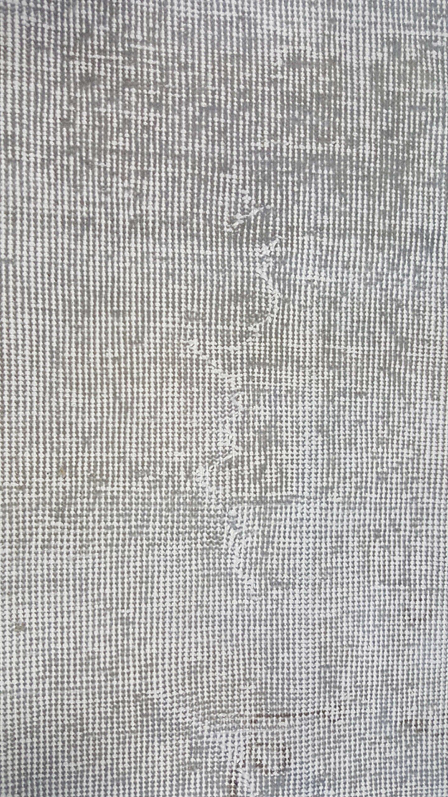 6' x 9' one-of-a-kind handmade vintage Overdyed medium size rug. Color palette: silver, gray, ivory, taupe, beige