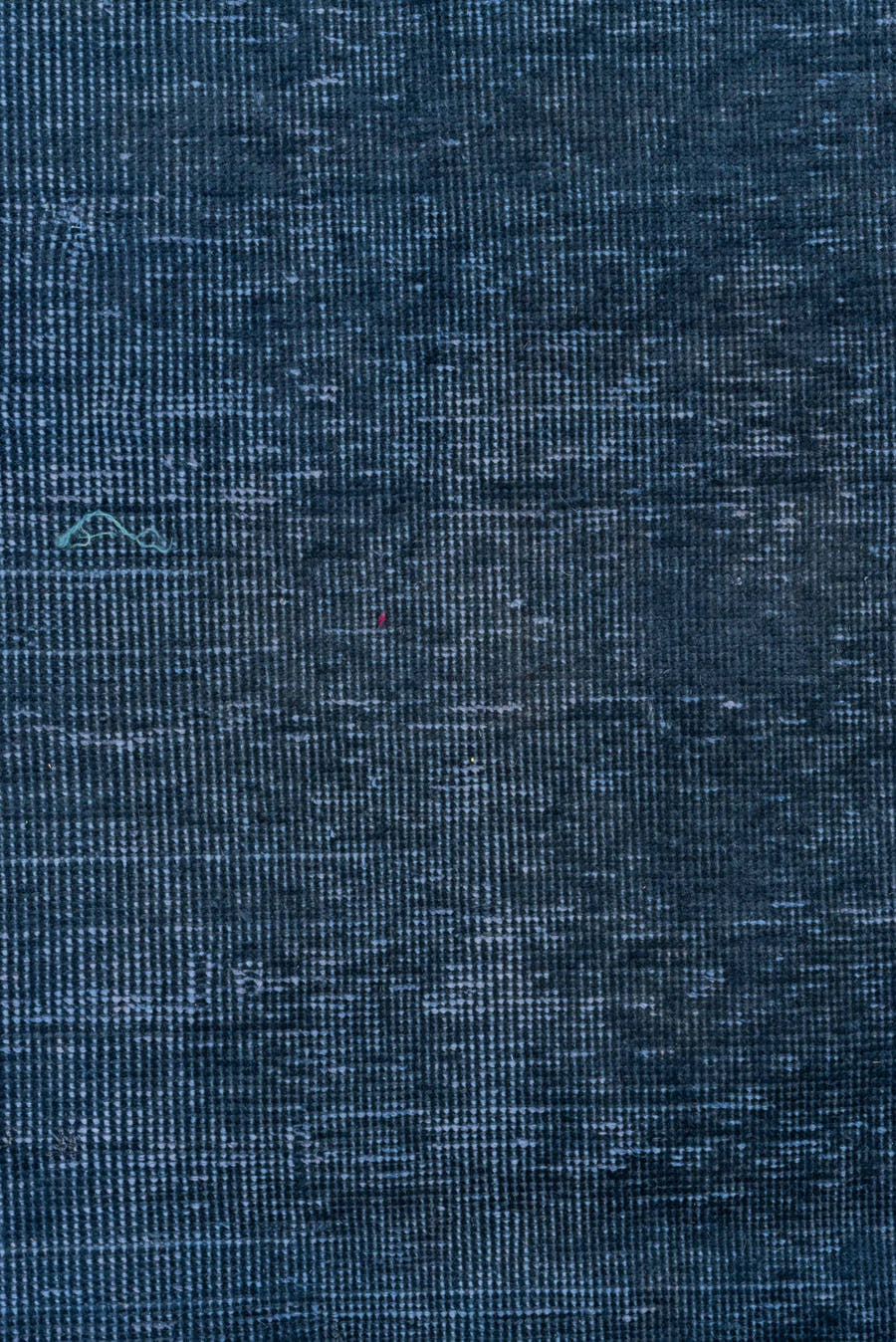 3' x 19' one-of-a-kind handmade vintage Overdyed runner rug. Color palette: indigo, navy, slate, charcoal, purple, blue
