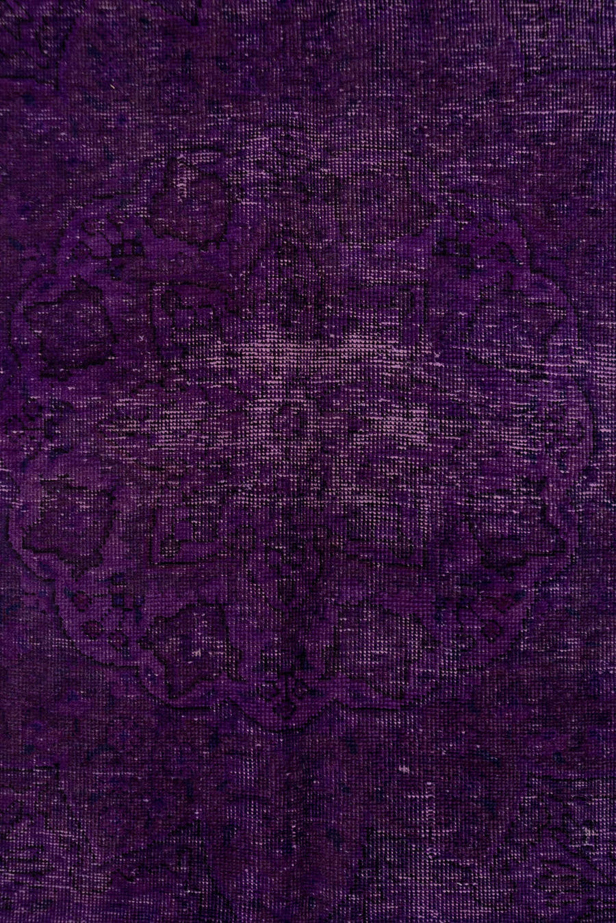 8' x 11' one-of-a-kind handmade antique Overdyed large size rug. Color palette: purple, plum, violet, eggplant, pink