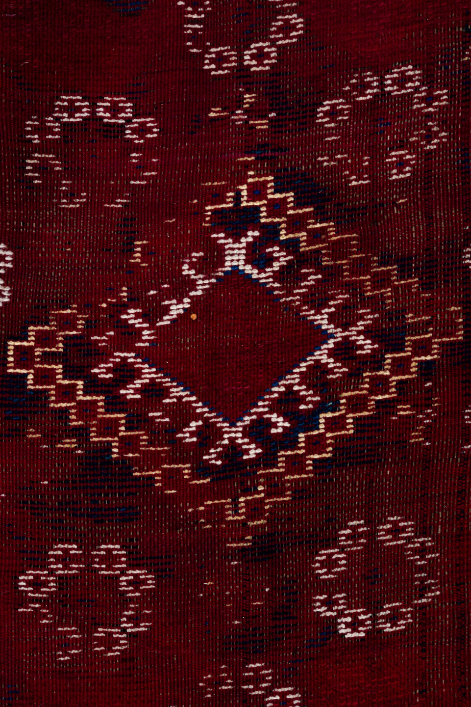 6' x 18' one-of-a-kind handmade antique Moroccan rug. Color palette: crimson, indigo, ivory, navy, rust, saffron, camel, red