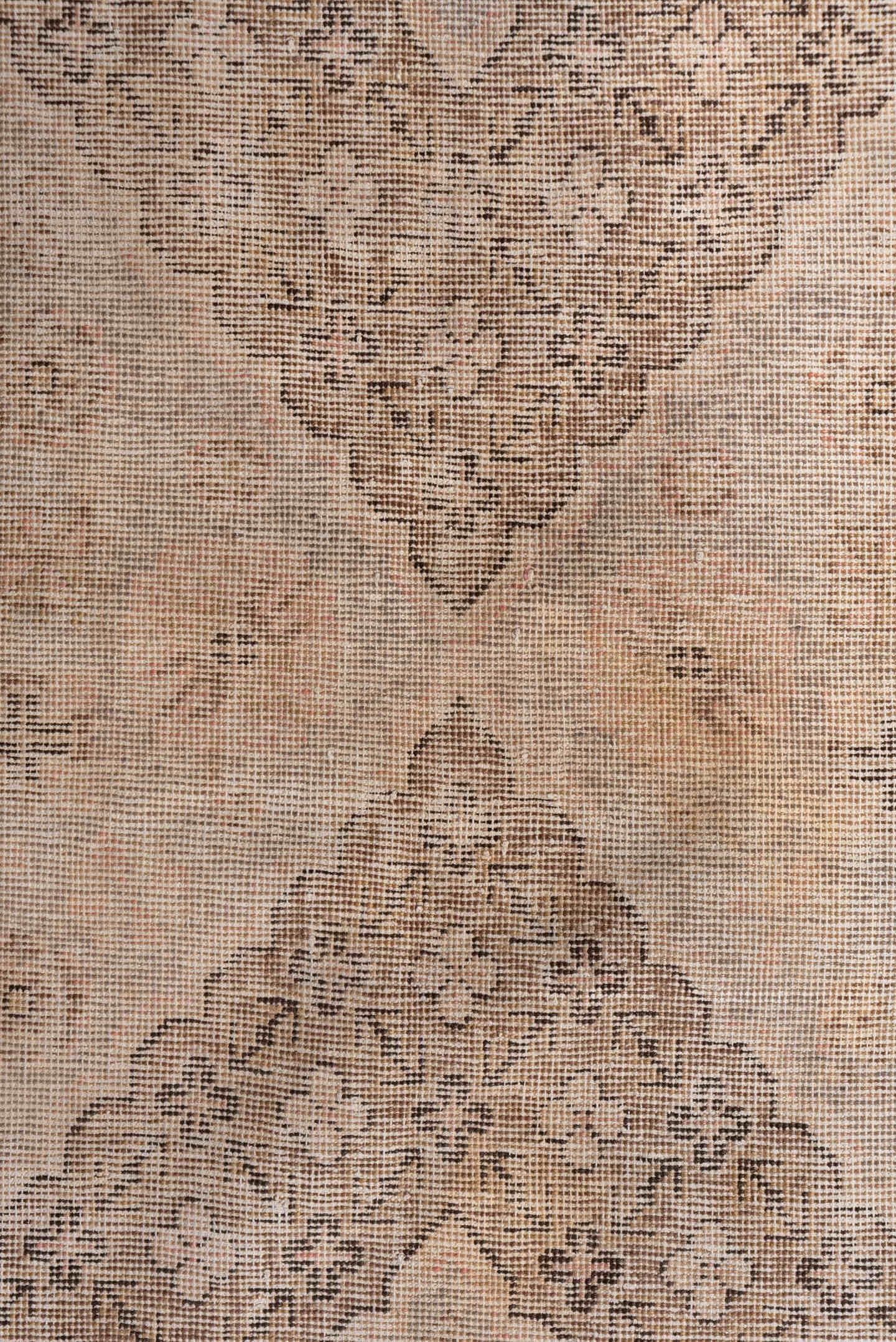 4' x 7' one-of-a-kind handmade antique Khotan rug. Color palette: beige, taupe, camel, brown, ivory, gray