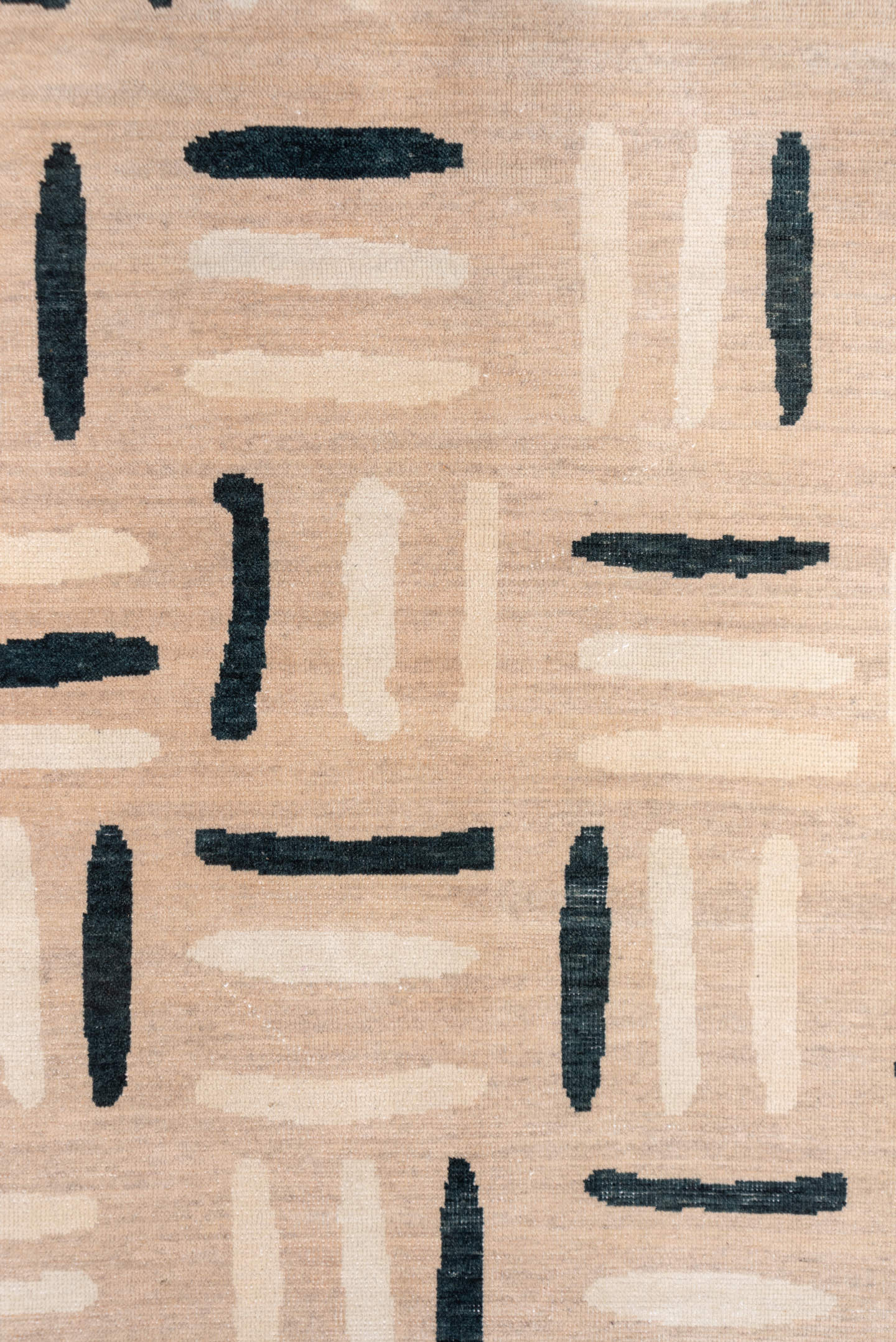 8' x 12' one-of-a-kind handmade handmade Modern large size rug. Color palette: beige, ivory, charcoal, taupe, cream, gray