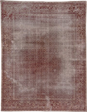 10' x 12' one-of-a-kind handmade antique Amritzar large size rug. Color palette: rose, dusty pink, ivory, burgundy, taupe