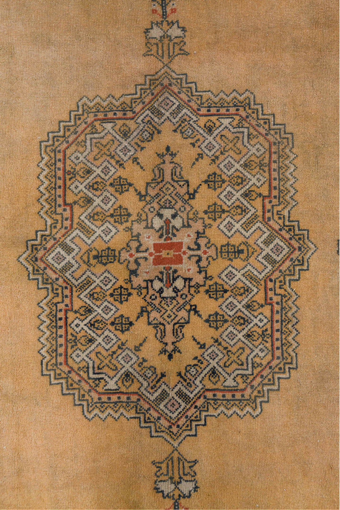 6' x 9' one-of-a-kind handmade vintage Sivas medium size rug. Color palette: camel, taupe, ivory, slate, rust, charcoal