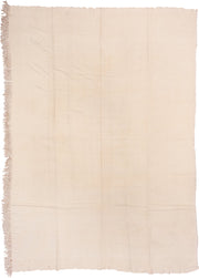 9' x 13' one-of-a-kind handmade vintage Flatweave large size rug. Color palette: ivory, cream, beige