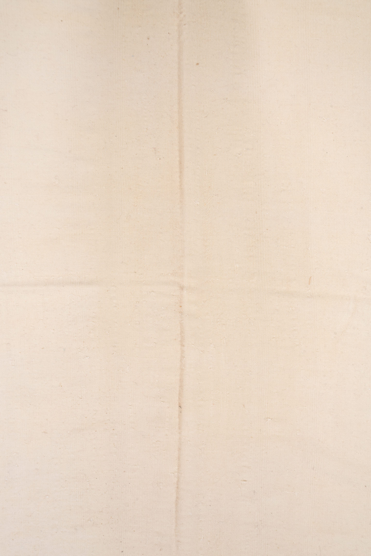 9' x 13' one-of-a-kind handmade vintage Flatweave large size rug. Color palette: ivory, cream, beige