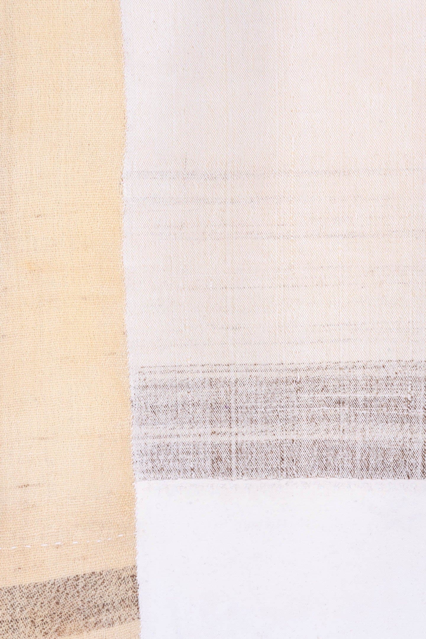 4' x 6' one-of-a-kind handmade vintage Flatweave small size rug. Color palette: ivory, cream, taupe, light_gray, beige, gray