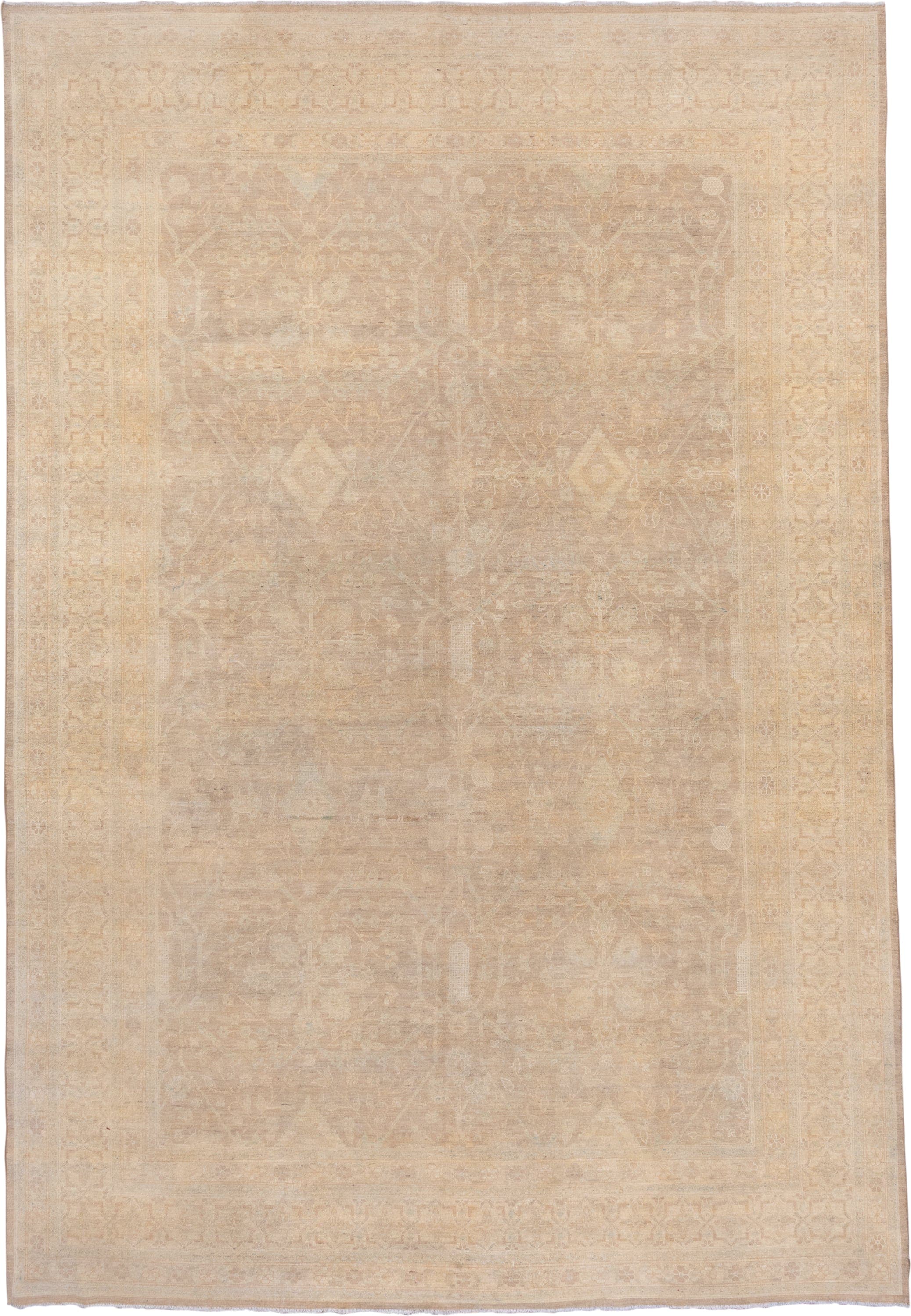 8' x 13' one-of-a-kind handmade vintage Sivas large size rug. Color palette: beige, ivory, cream, taupe, sand, gray
