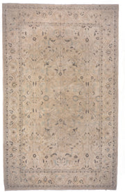 12' x 19' one-of-a-kind handmade vintage Sivas oversize rug. Color palette: beige, ivory, taupe, pale blue, slate, camel