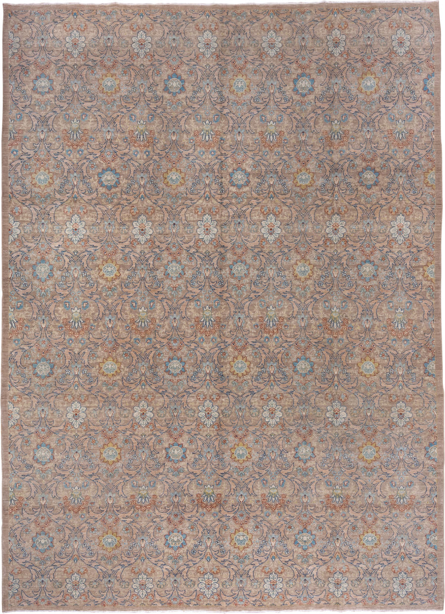 6' x 8' one-of-a-kind handmade vintage Afghan medium size rug. Color palette: taupe, ivory, slate, camel, powder_blue, rust