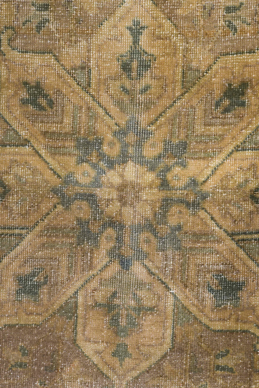 9' x 13' one-of-a-kind handmade vintage Heriz large size rug. Color palette: taupe, beige, ivory, sage, brown, camel, slate