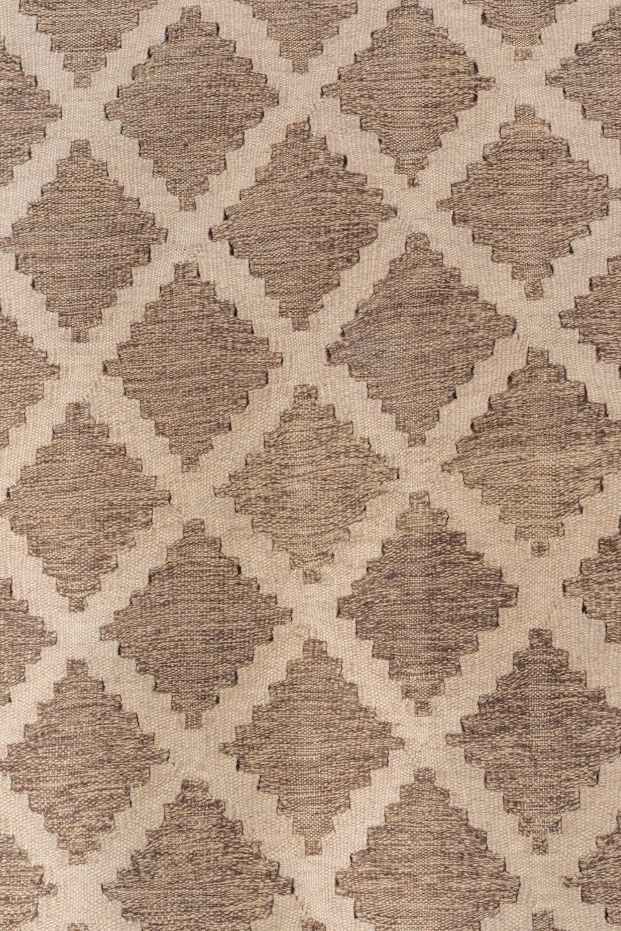 3' x 5' one-of-a-kind handmade vintage Kilim small size rug. Color palette: ivory, taupe, beige, gray