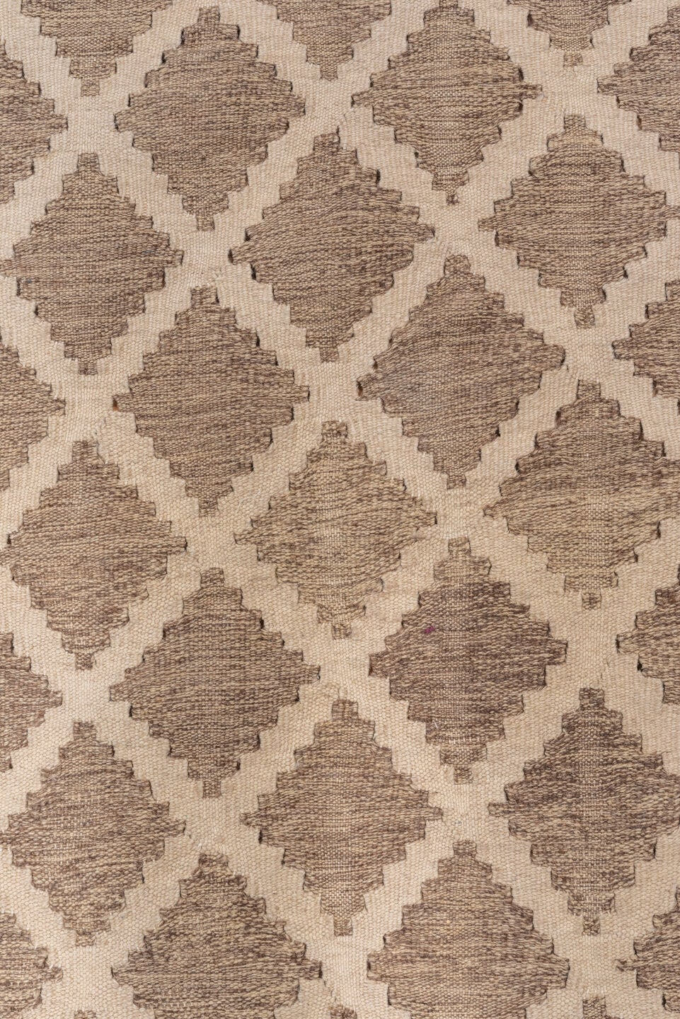3' x 5' one-of-a-kind handmade vintage Kilim small size rug. Color palette: ivory, taupe, beige, gray